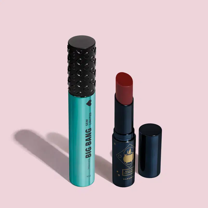 Combo Balm Labial Vermelho Harry Potter 3,2g + Máscara de Cílios Big Bang Sem Limites 10g