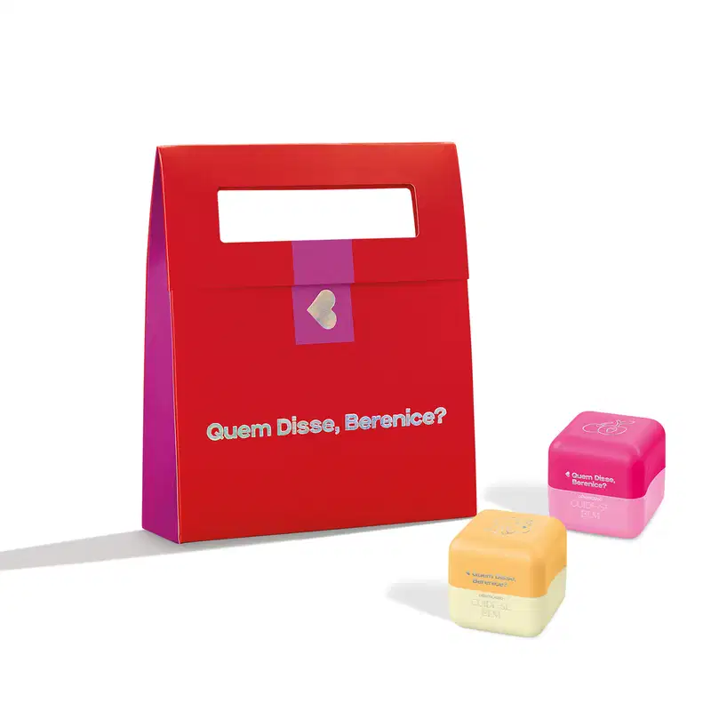 Combo Presente: Balm Labial Vinho 6,2g + Balm Labial Incolor  6,2g + Sacola Presenteável
