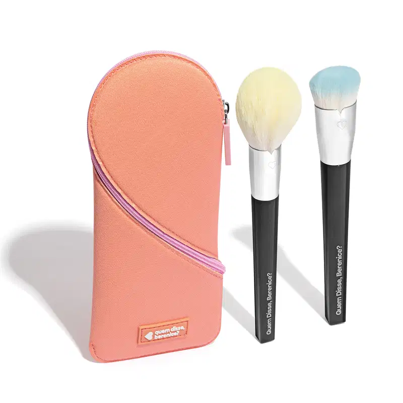 Combo Pincéis de Maquiagem: Super Denso + Multi Pó e Blush + Case Para Pincéis