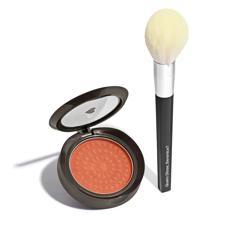 Combo Blush Compacto Cobre Cobrelito 2g + Pincel Para Pó e Blush