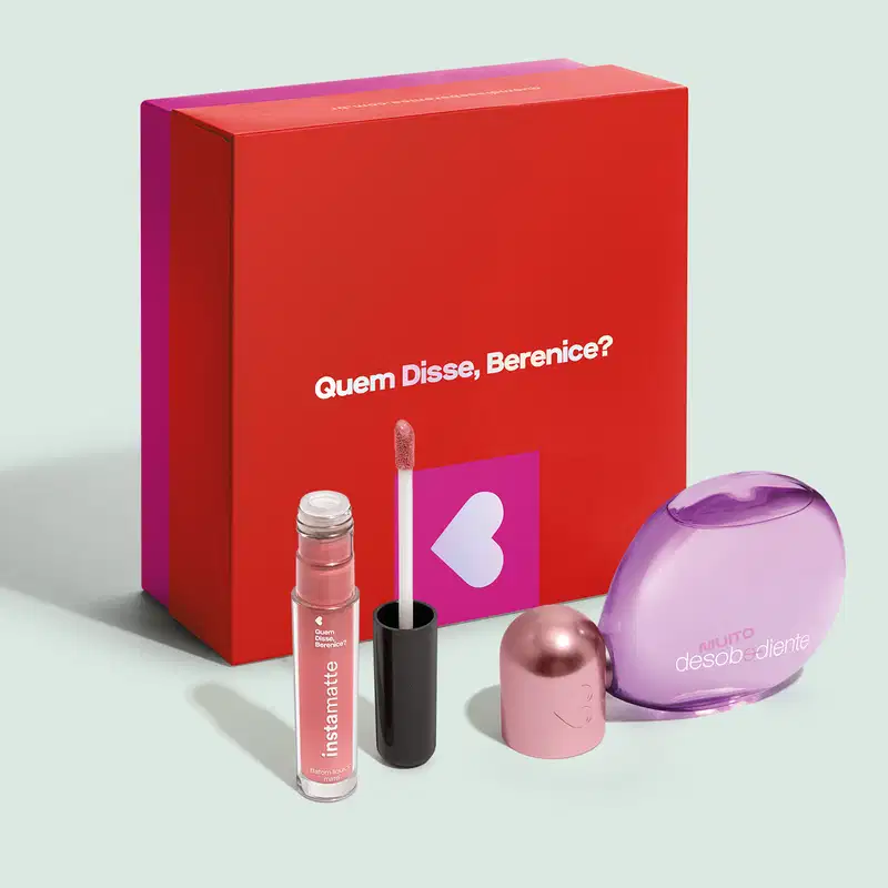 Combo Presente Dia dos Namorados: Muito Desobediente EDP 100ml + Batom Líquido Rosê 4ml + Caixa de Presente