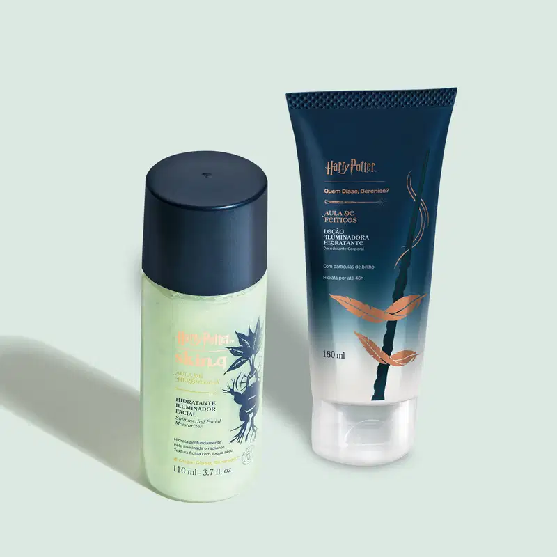 Combo Aula de Herbologia Harry Potter Quem Disse, Berenice?: Loção Iluminadora Corporal 180ml + Hidratante Iluminador Facial 110ml