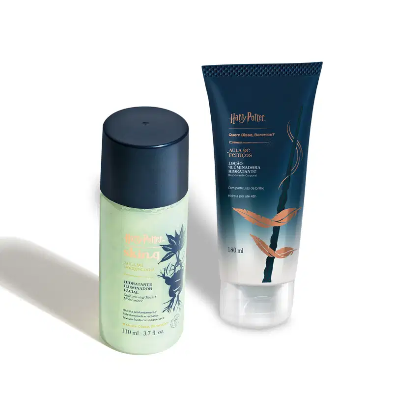 Combo Aula de Herbologia Harry Potter Quem Disse, Berenice?: Loção Iluminadora Corporal 180ml + Hidratante Iluminador Facial 110ml