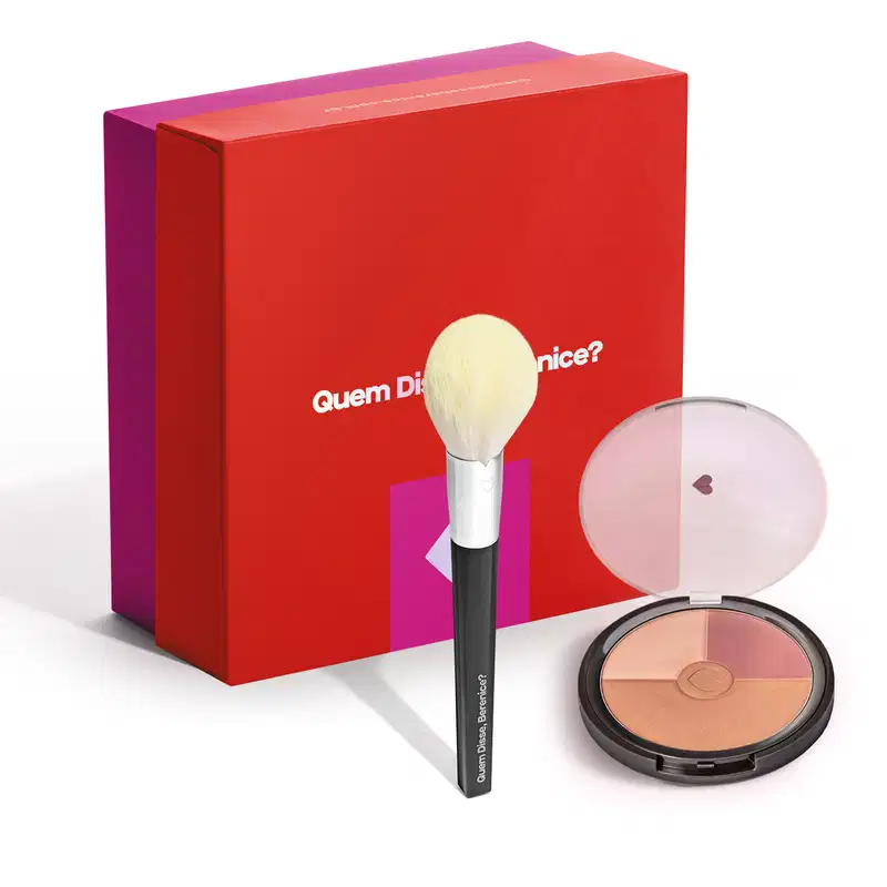 Combo Presente: Pó Multiefeitos 18g + Pincel Multi Pó e Blush + Caixa Presenteável