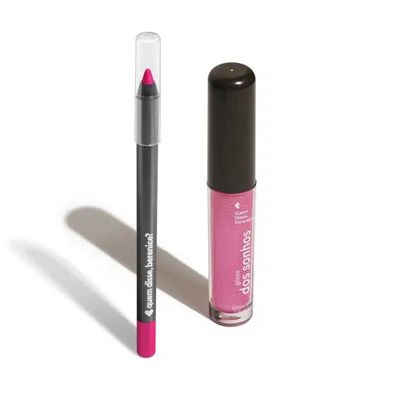 Combo Make Pink: Lápis Para Olhos 1,2g + Gloss Labial 4ml