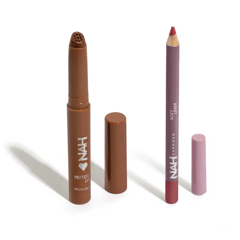 Combo By Nah Cardoso: Gloss Labial Marrom Cocoa Melt 2,4ml + Lápis Contorno Labial Marrom Brave 1,1g