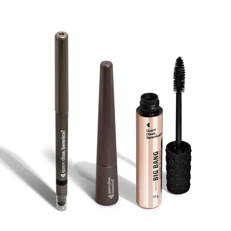 Combo Olhar Black: Máscara De Cílios 10g + Lápis Olhos Esfumador 200mg + Delineador de Olhos 2,5ml