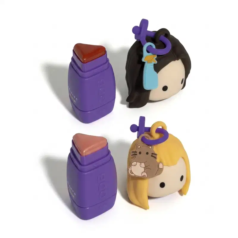 Combo Friends Berêstick 3 em 1: Vermelho Mônica 4g + Rosa Pêssego Phoebe 4g
