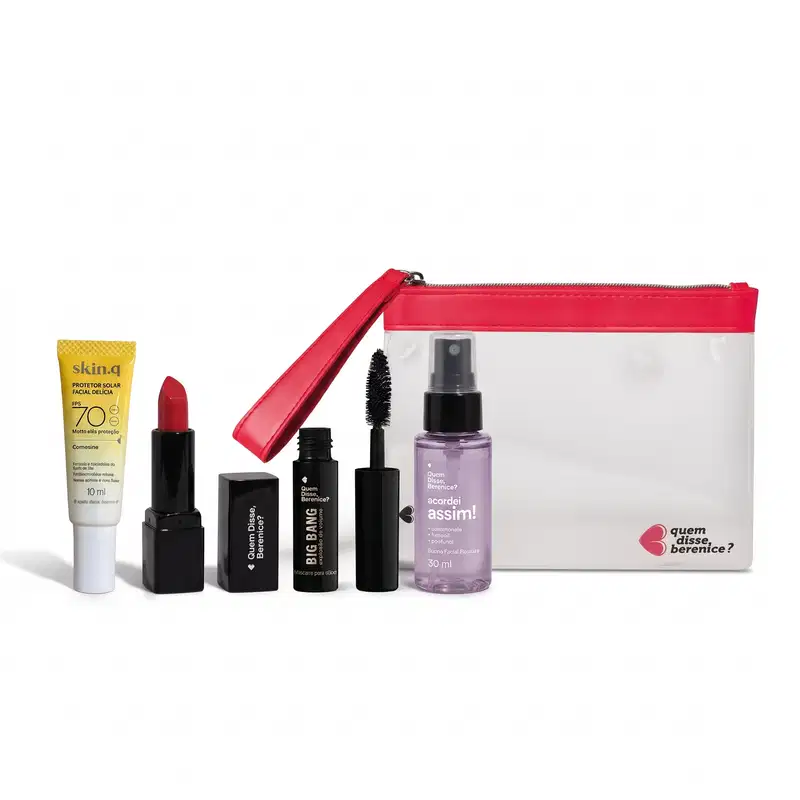 Combo Maquiagem e Skincare com Nécessaire (5 itens)