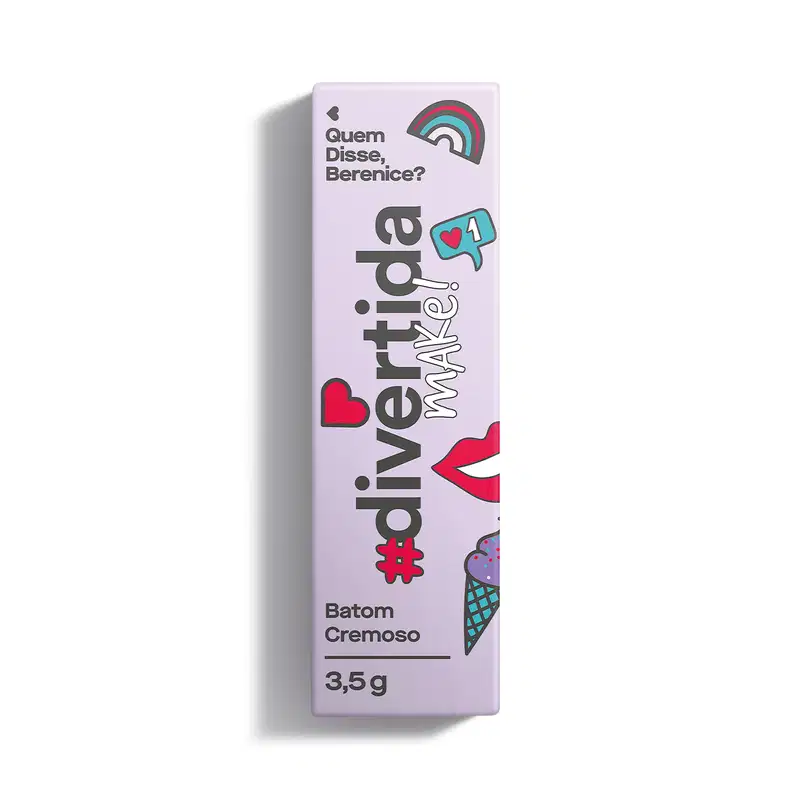 Batom Cremoso Rosa Radiante QDB Divertida Make! 3,5g