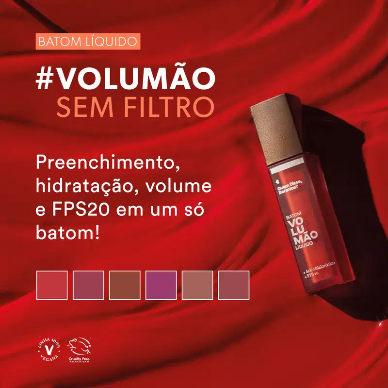 Batom Líquido Marrom Tamarali Volumão 5,5ml