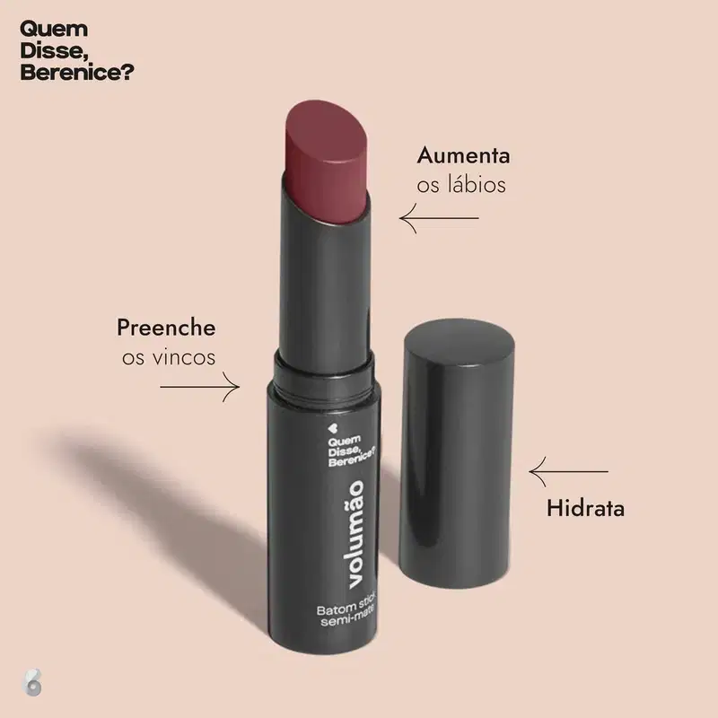 Quem Disse, Berenice? Volumão Vermelho Rubile - Batom Semi-Mate 3,4g