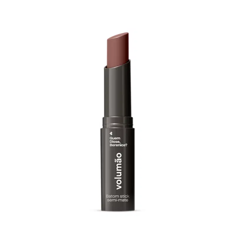 Batom Marrom Chocolê Stick Semi-mate Volumão 3,4g