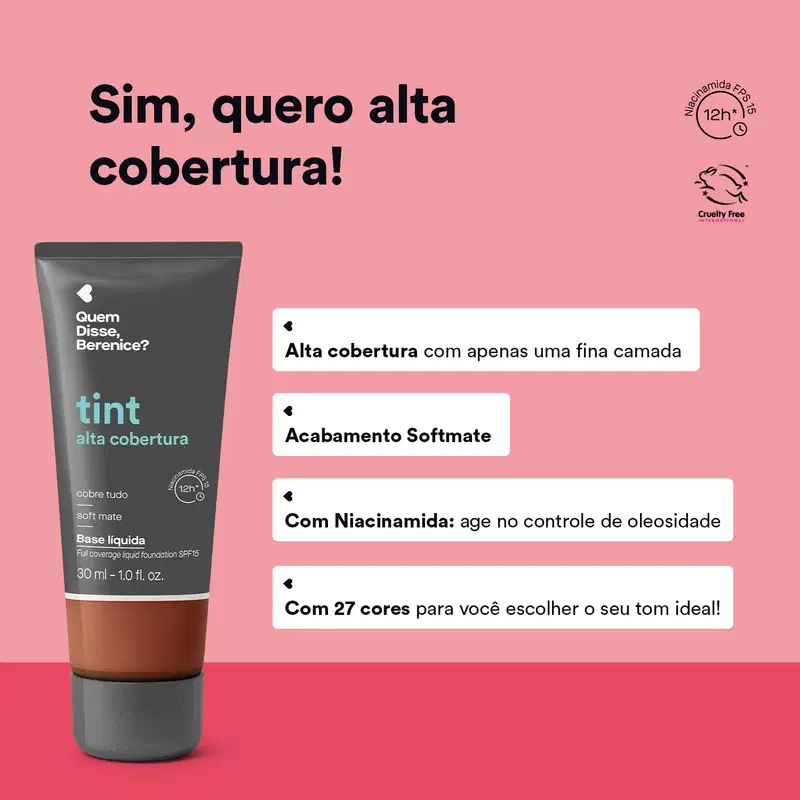 Base Líquida Tint Alta Cobertura Cor 120N 30ml