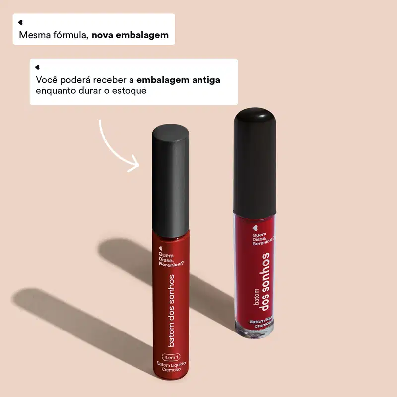Batom Líquido Cremoso Vermelho Vermelite Dos Sonhos 4ml