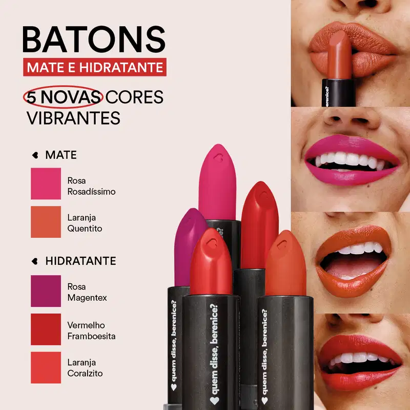 Batom Mate Rosa Rosadíssimo Alta Pigmentação 3,8g