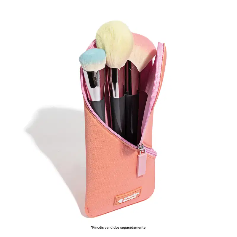 Case Para Pincéis de Maquiagem Coração