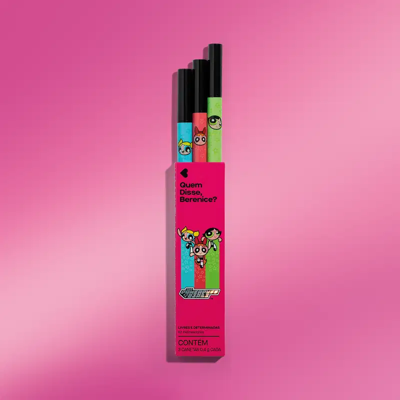 Kit Canetas Delineadoras Livres E Determinadas QDB As Meninas Super Poderosas 3 x 0,4g cada