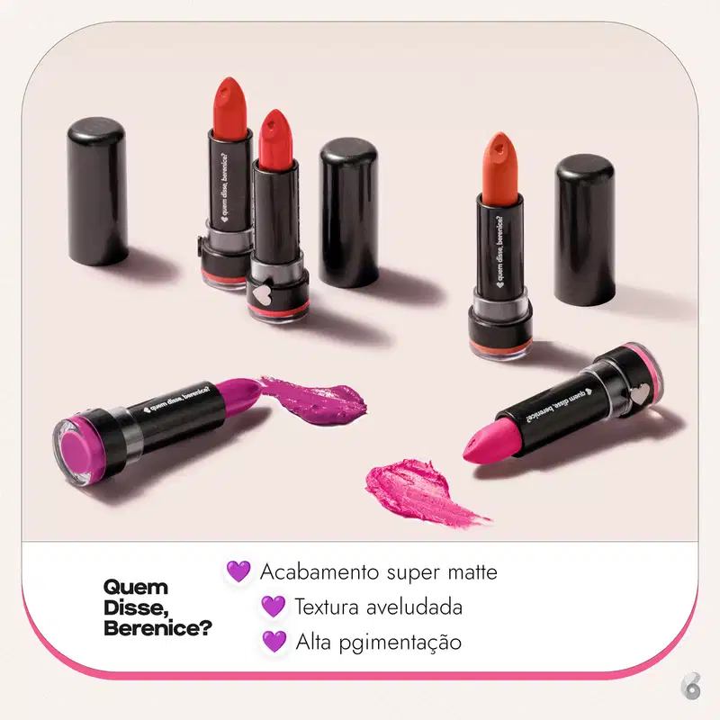 Quem Disse, Berenice? Alta Pigmentação Bordonito - Batom Matte 3,8g