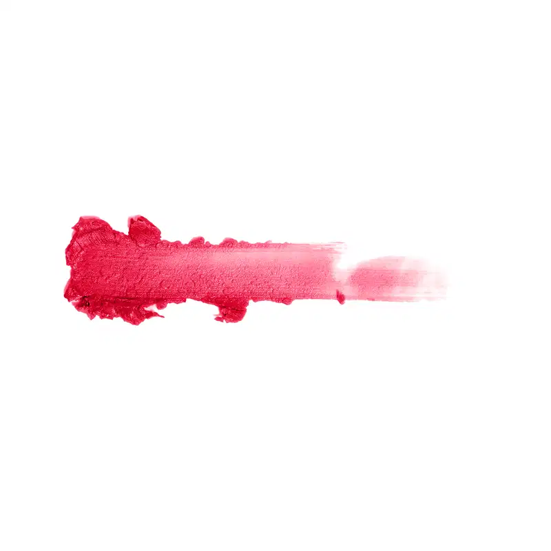 Textura cremosa e brilhante do balm labial Melancia Cuide-se Bem Feira Quem Disse, Berenice?  em tom de vermelho intenso, com superfície irregular e aspecto aveludado.
