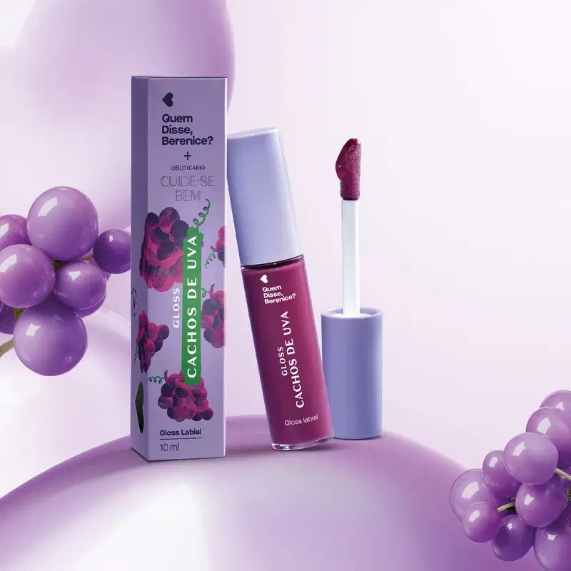Gloss Labial Cachos de Uva QDB E Cuide-se Bem 4ml