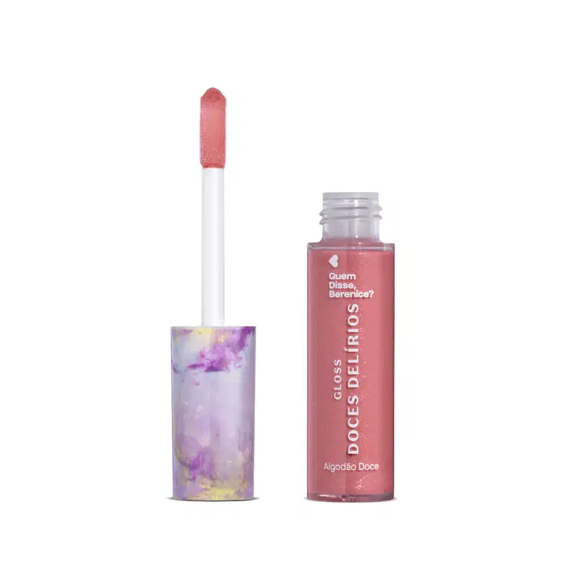 Gloss Labial Rosa Cuide-se Bem Doces Delírios Algodão Doce Quem disse, Berenice? 10ml