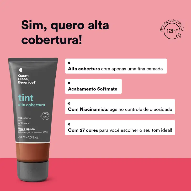 Base Líquida Tint Alta Cobertura Cor 270Q 30ml