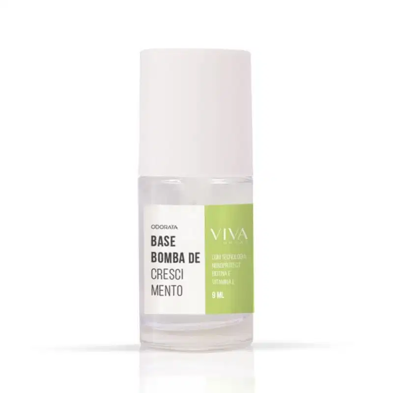 Base Bomba de Crescimento Não Amarela Fixa Melhor O Esmalte VIVA UNHAS ODORATA 9ml REF 2692