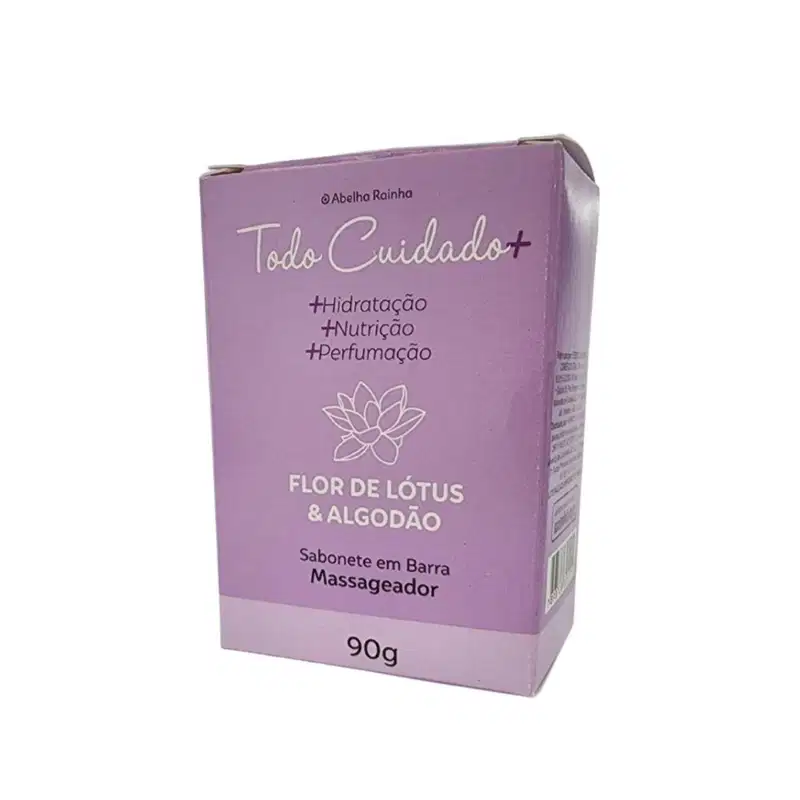 Sabonete Massageador em Barra Flor de Lótus e Algodão Todo Cuidado Mais Abelha Rainha 90g REF 3821