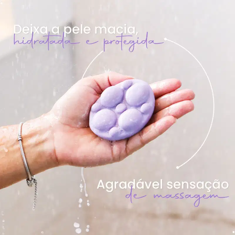 Sabonete Massageador em Barra Flor de Lótus e Algodão Todo Cuidado Mais Abelha Rainha 90g REF 3821