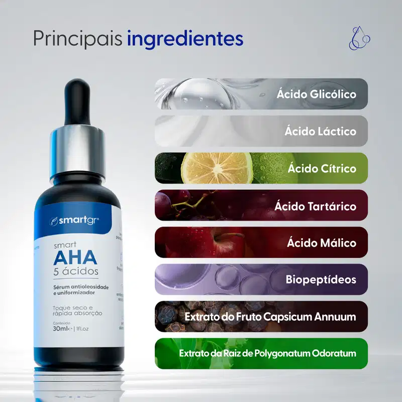 Sérum AHA 5 Ácidos Uniformizador – 30 ml | Smart GR