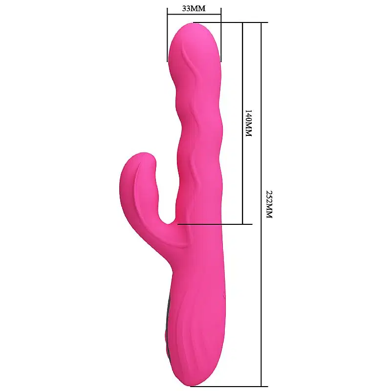 Vibrador de Ponto G e Clitóris Winters Pretty Love com Movimento Ondulações Display LED USB