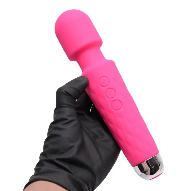 Vibrador massageador varinha em silicone com 20 modos de vibração Cor PINK