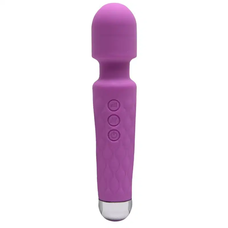 Vibrador massageador varinha em silicone com 20 modos de vibração Cor ROXO