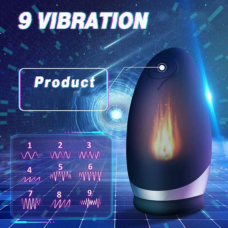 Masturbador no formato de concha com 9 modos de vibração, função aquecimento e carregamento via cabo usb - Atlanta