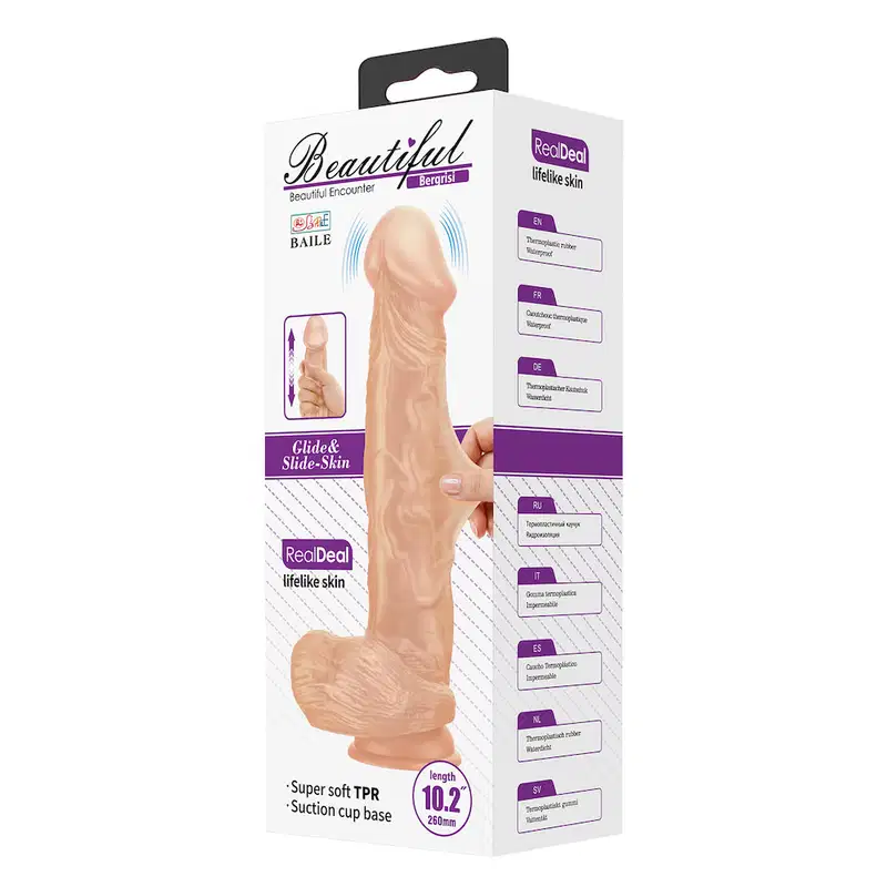 Pênis Realístico Com Vibração 26 cm Beautiful - Baile