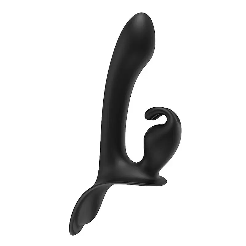 Vibrador Strapless Duplo Lord Rabbit S-Hande 3 Motores com Controle Remoto USB Cor Preto