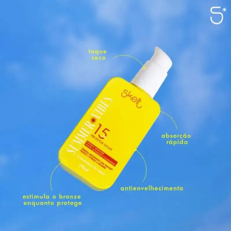 Kit Skelt Summer Vibes - Protetor Solar 15 FPS 170ml + Acelerador 170ml