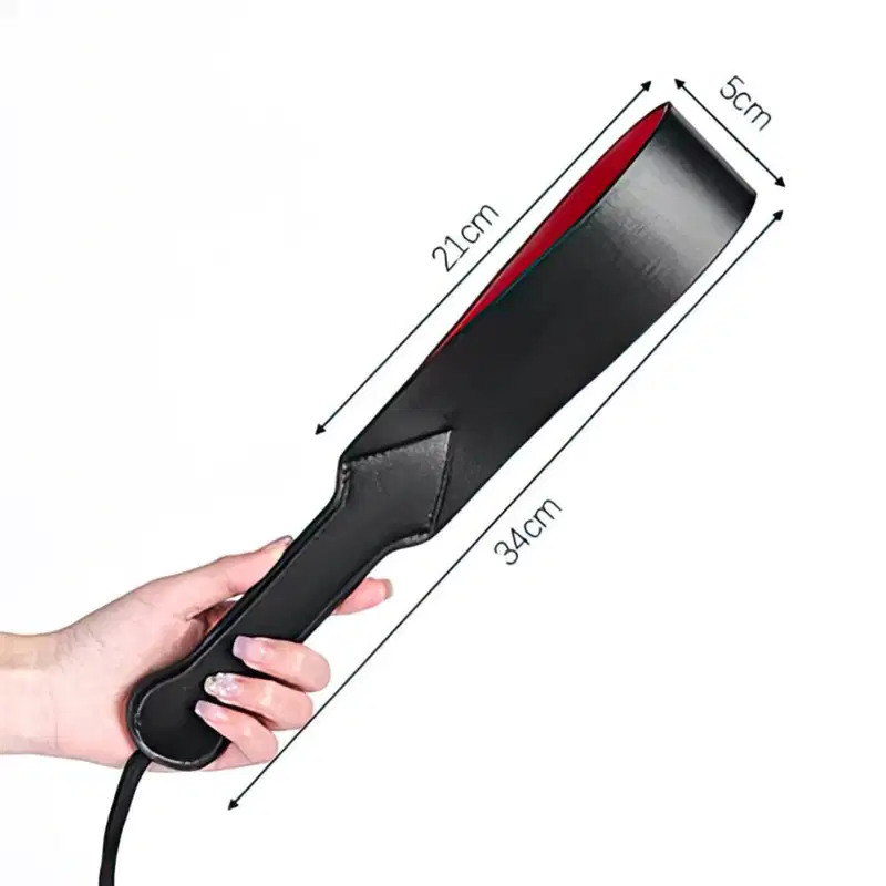 Sexy Import Soft Touch Preto e Vermelho 35cm x 5cm - Chibata em Couro Sintético