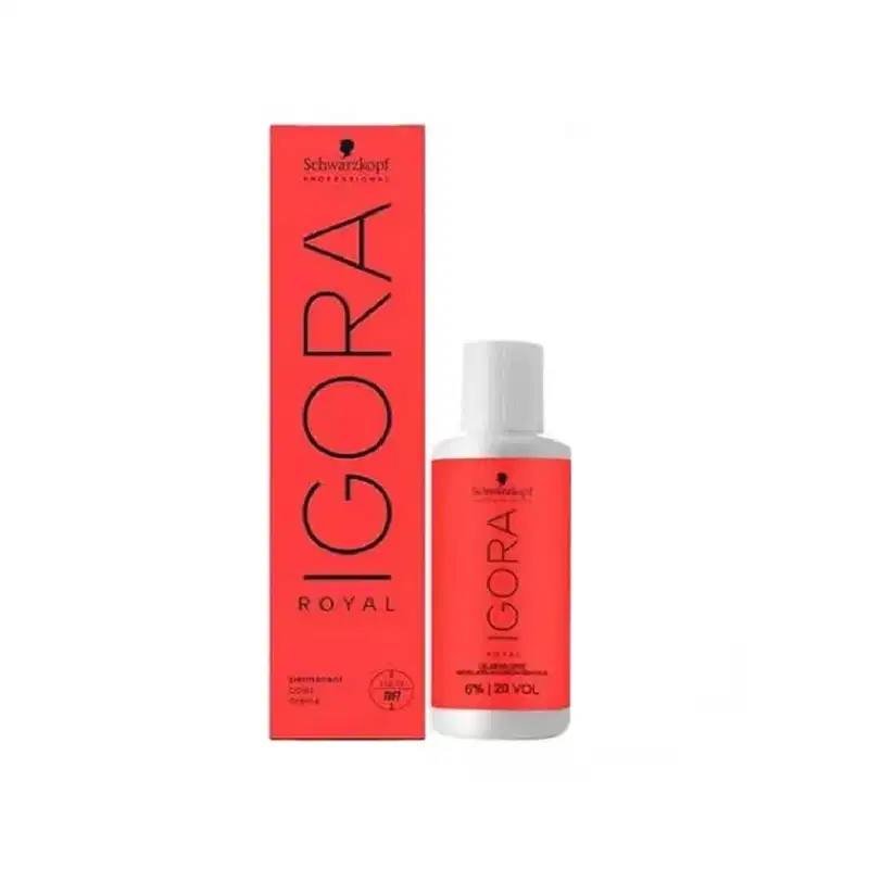 Kit Schwarzkopf Professional Igora Royal Coloração 6-77 + Ox 20 Vol 60ml