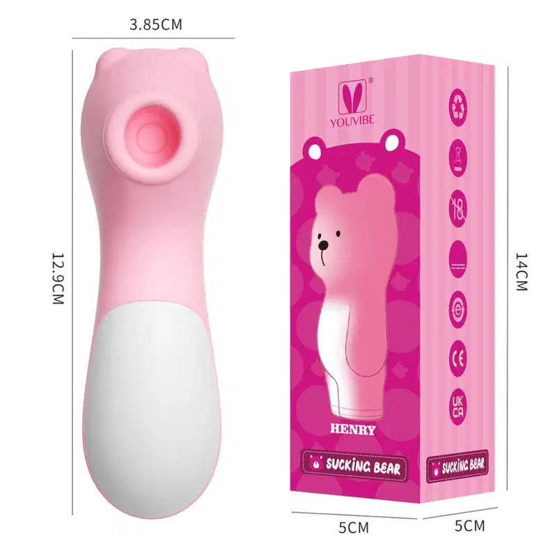 Sugador de Clitóris Urso Youvibe 10 Intensidades em Silicone Recarregável Pequeno e Portátil