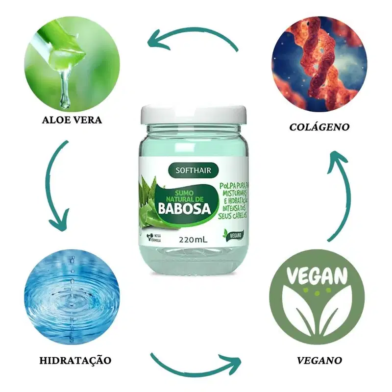3 Tratamento De Aloe Vera Babosa Onde Comprar Sumo P/ Cabelo