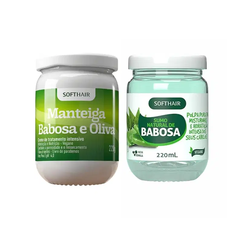 Sumo De Babosa Natural Para Cabelo E Creme De Babosa E Oliva