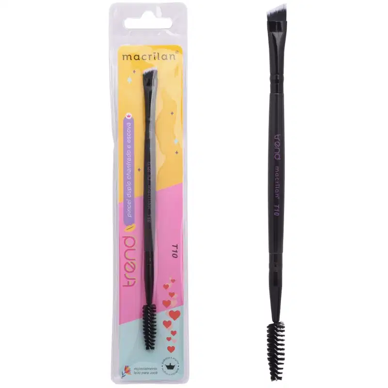 Pincel Duplo Chanfrado/Escova Coleção Trend Macrilan - T10