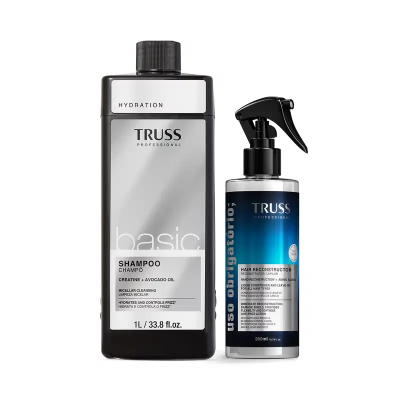Combo TRUSS: Shampoo Basic 1l + Spray Uso Obrigatório; 260ml