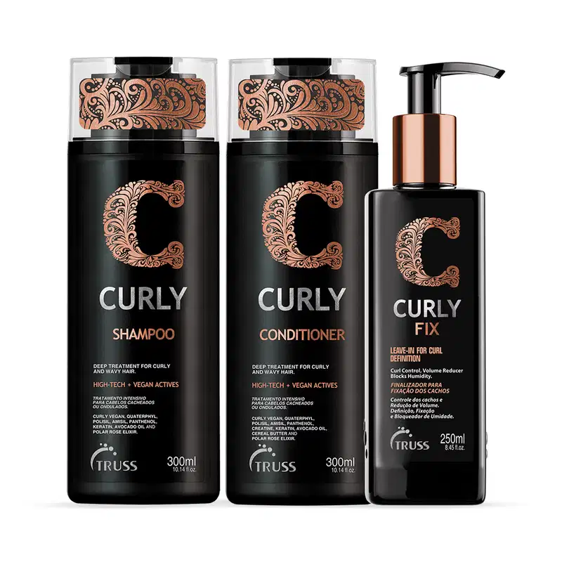 Combo Curly Fix: Shampoo 300ml + Condicionador 300ml + Curly Fix 250ml