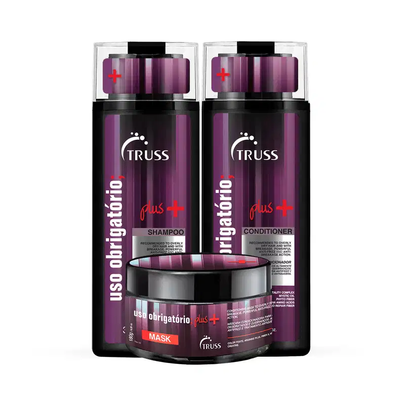 Combo Mask Uso Obrigatório; Plus+: Shampoo 300ml + Condicionador 300ml + Uso Obrigatório; Plus+ Mask 180g