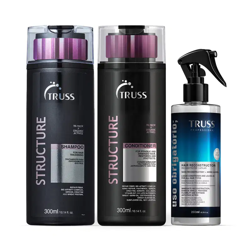 Combo Structure Obrigatório: Shampoo Structure  300ml + Condicionador Structure  300ml + Spray Uso Obrigatório; 260ml