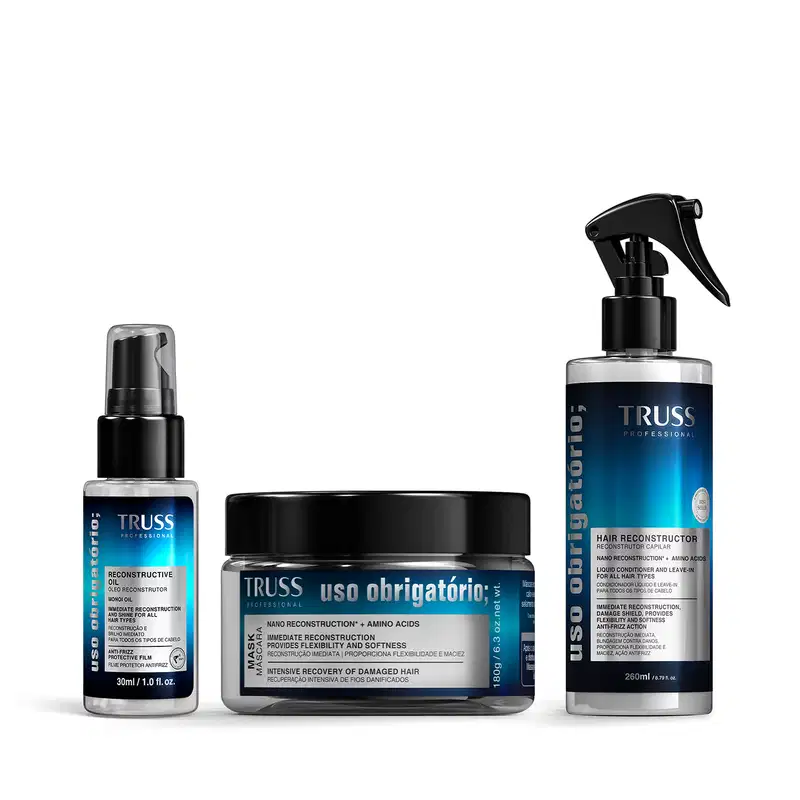 Combo Uso Obrigatório;: Máscara 180g + Spray 260ml + Óleo Reconstrutor 30ml