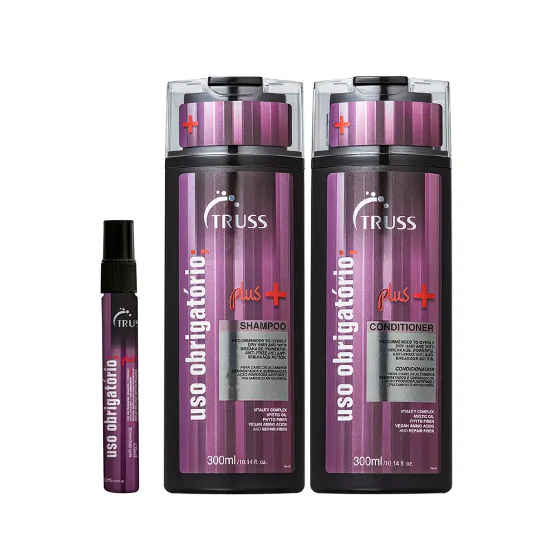 Combo Uso Obrigatório; Plus+ Shampoo 300ml + Condicionador 300ml + Condicionador Antiquebra 30ml